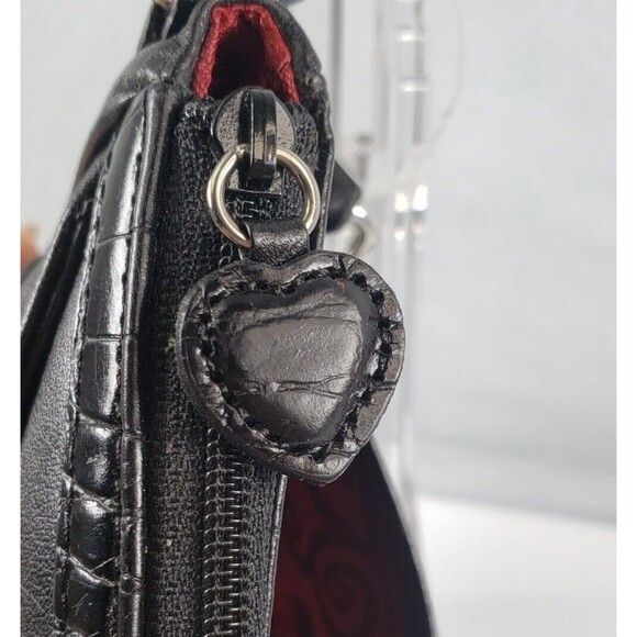 BRIGHTON Black Leather Floral Adorned BOW Small Clutch Mini  Bag - Picture 8 of 16